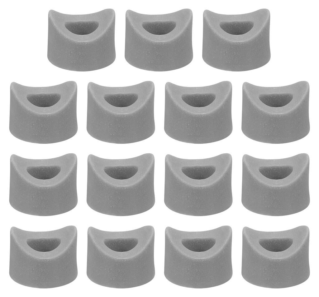 16 runde Kunststoffringe, 9 mm x 19 mm x 9 mm, graue PE-Konkavringe zur Befestigung von Rundrohren