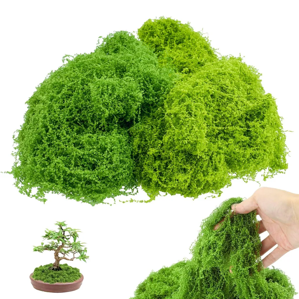 Mousse artificielle décorative 200g vert clair et foncé pour DIY