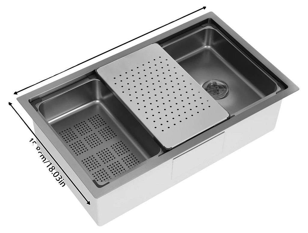 Küchenspüle, Einzelbecken, langlebiger Edelstahl, schwarz