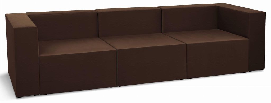 Modulares 3-Sitzer-Sofa LEON in Braun - Segment für modulare Möbelgarnituren: 3 Sitze, 3 Rückenlehnen, 2 Armlehnen
