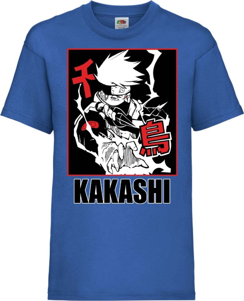 Kinder T-Shirt Naruto Hatake Kakashi 04 Chidori, 9-11 Jahr - 140 / Blau