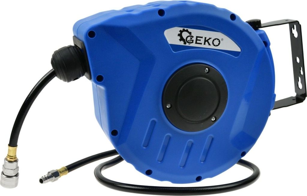 GEKO | Automatik Druckluftschlauch Aufroller, 10m, 8x12mm, Schlauchaufroller, Wandhalterung, Schlauchtrommel, Wandschlauchhalter, Schlauchaufroller...