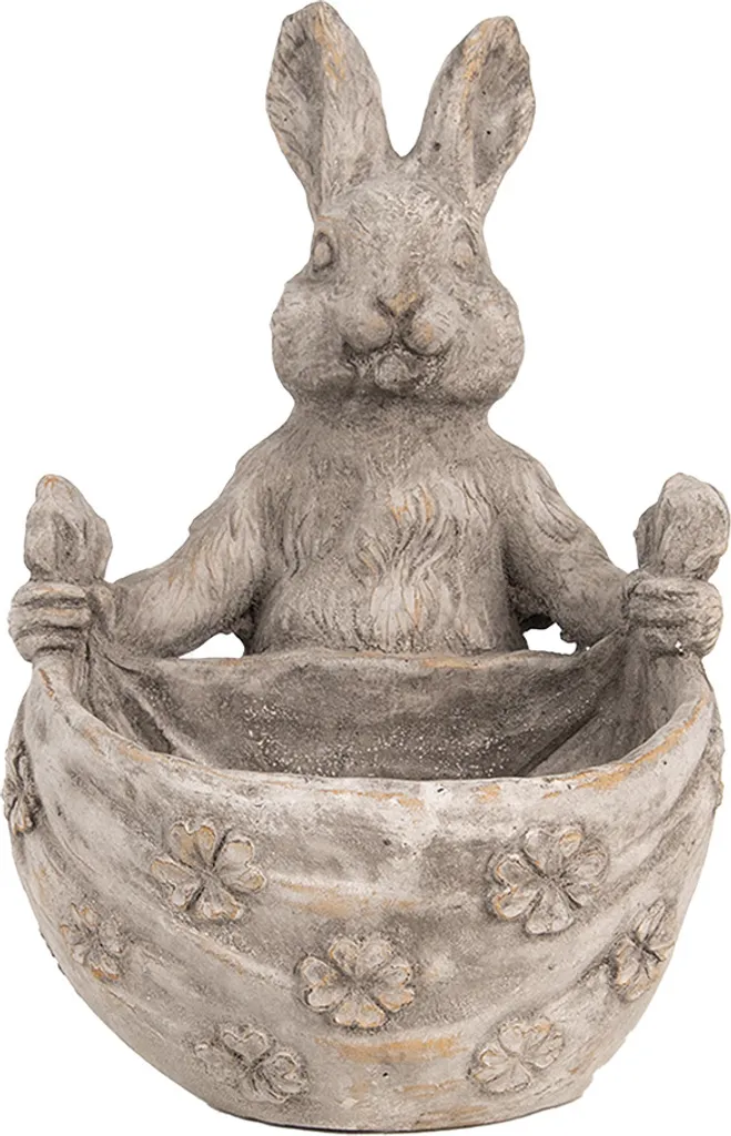 Cache-pot Lapin en Pierre pour Jardin et Terrasse Clayre & Eef 31cm