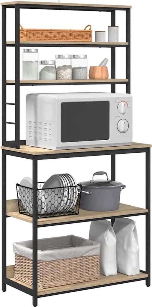 "Winter Sale" Küchenregal Sonoma-Eiche 80 x 40 x 168cm Holzwerkstoff - clorisNeu349317 - Bücherregale