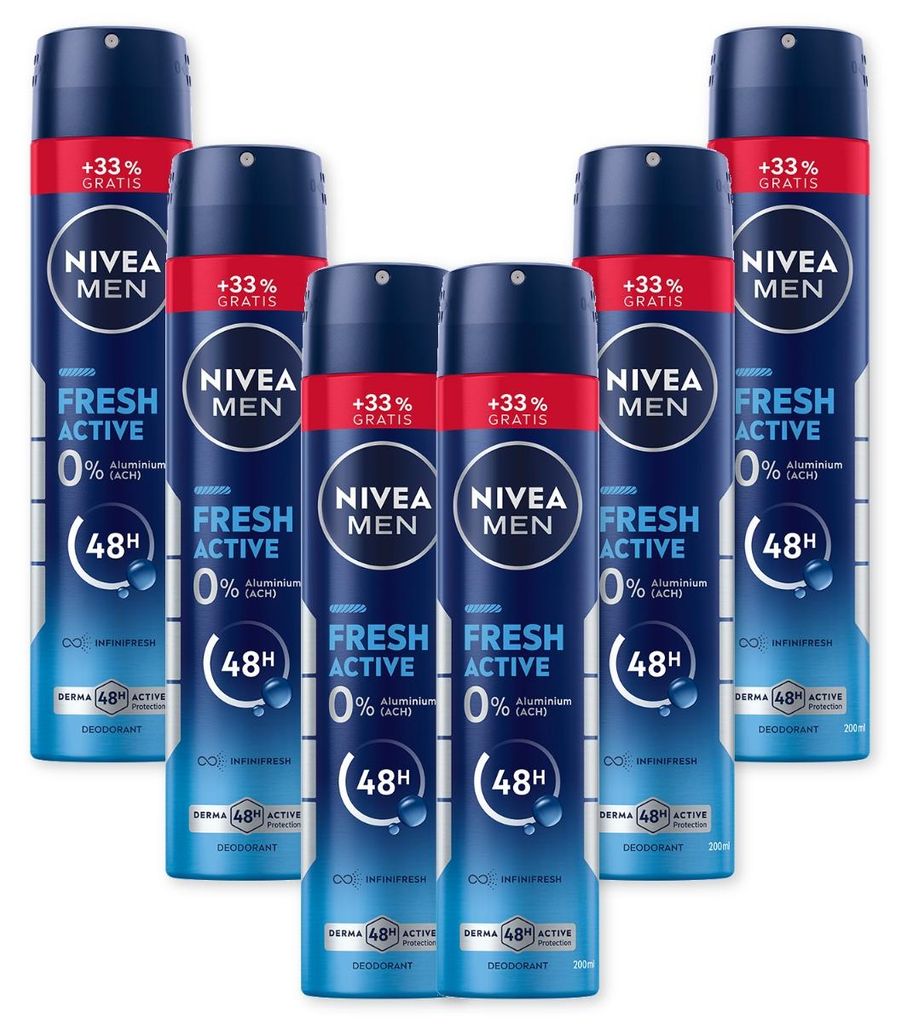 NIVEA MEN Fresh Active XL 6x200ml DERMA 48h Aktiv-Schutz Produktbild 