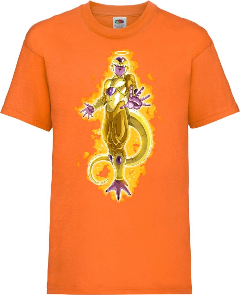 Kinder T-Shirt Dragon Anime Manga Ball Z 08 Golden Freezer, 9-11 Jahr - 140 / Orange