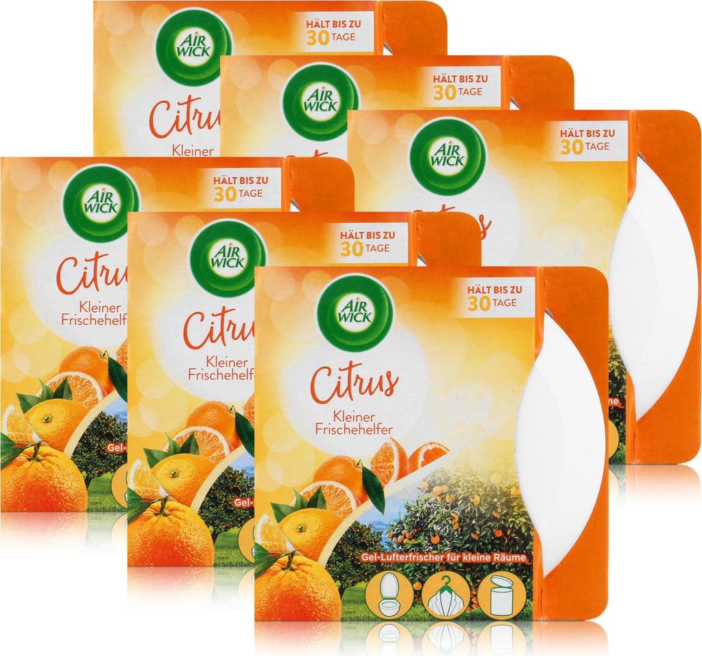 Air Wick Gel-Lufterfrischer Kleiner Helfer Citrus - Raumduft (6er Pack)
