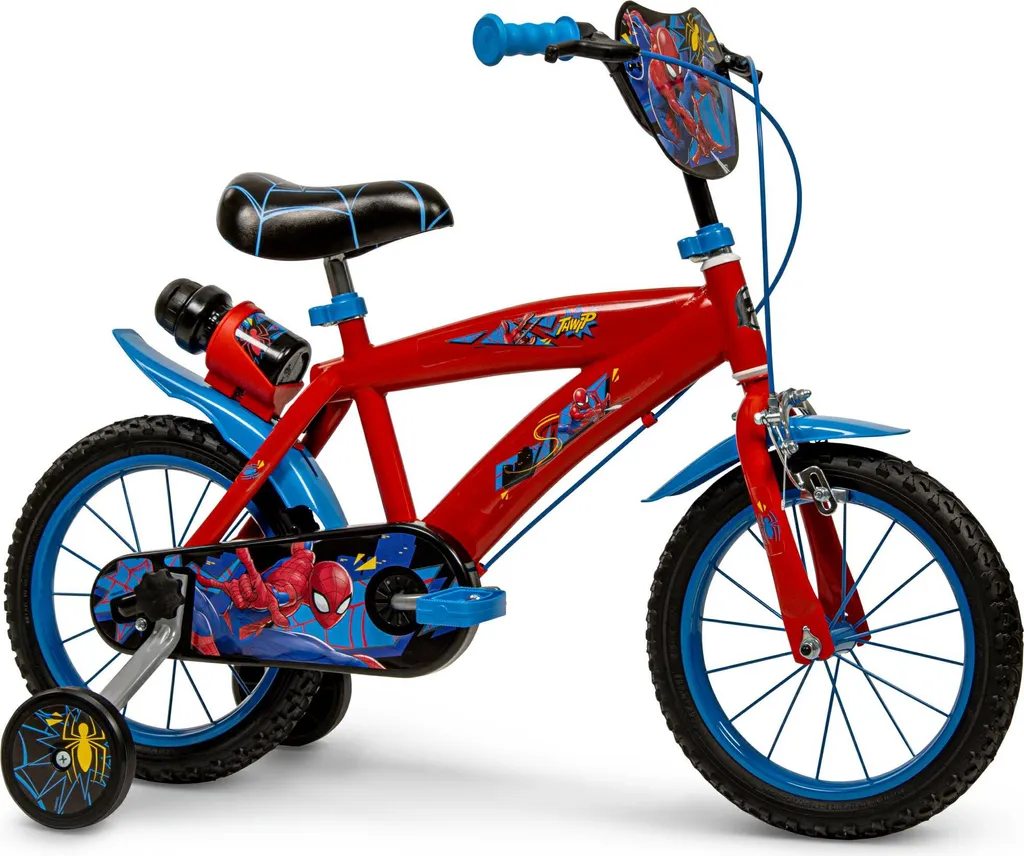 Vélo Disney Spiderman 14 pouces avec stabilisateurs et freins sécurisés