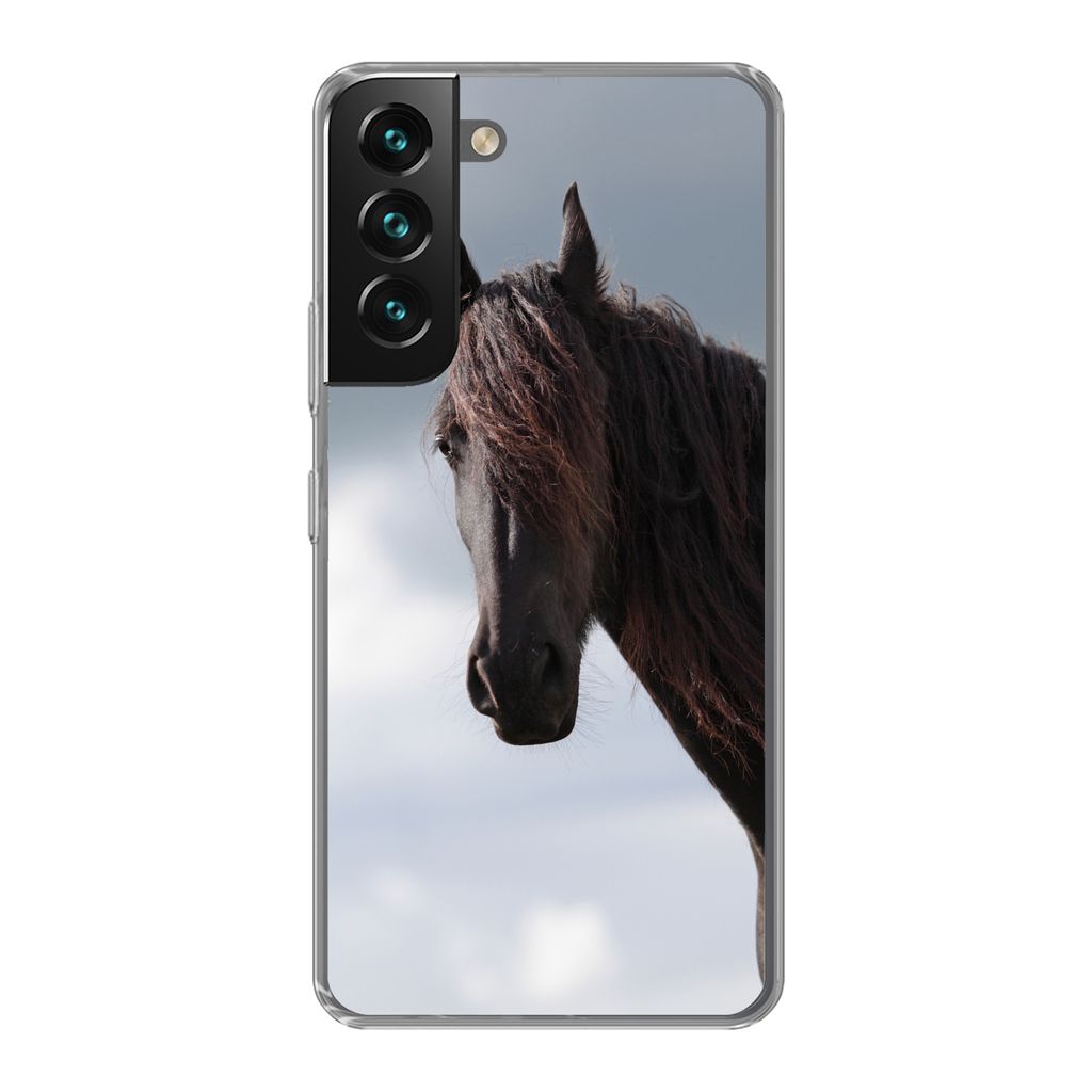 MuchoWow Handyhülle Schutzhülle Hülle für Samsung Galaxy S22 Pferde - Himmel - Porträt Silikon Softcase Handy Hülle - Mobiltelefonhülle