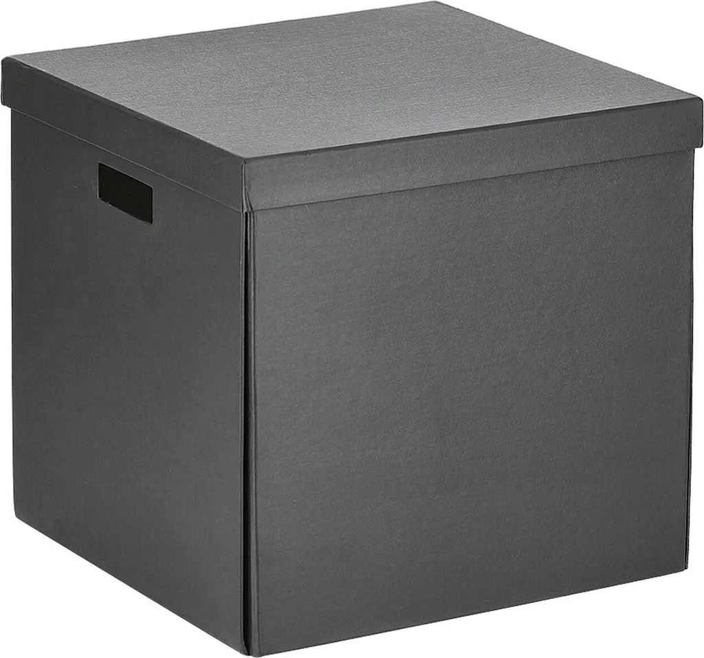 Zeller Present Boîte de Rangement 33,5x33x32cm Noir Cube Organiseur