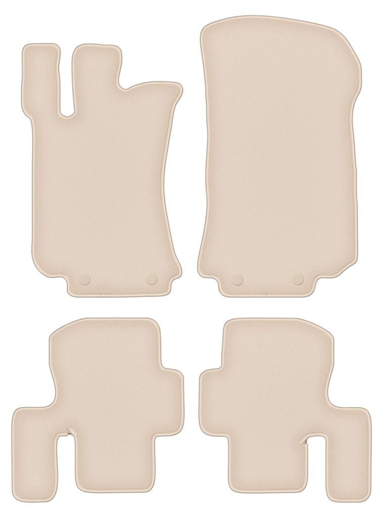 DURBAN Beige Velours-Fußmatten-Set für Mercedes R-klasa W251 kurz Minivan 5-Sitzer kurz (2005-2014)