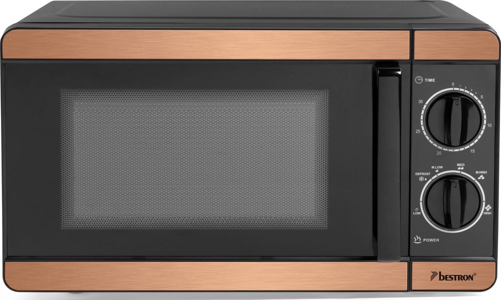 Bestron 700 Watt Mikrowelle, zweiteiliges Kontrollpanel mit Produktbild 