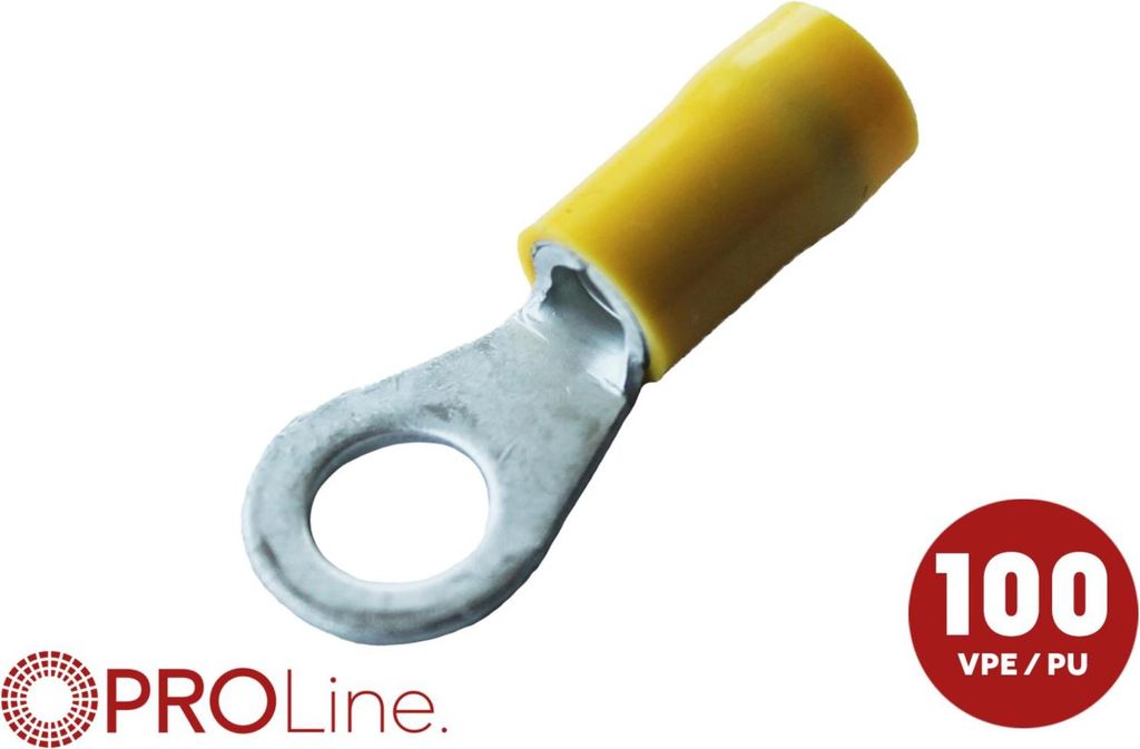 Ringkabelschuh 4,0mm²-6,0mm²/5,3mm gelb lose 100 Stück
