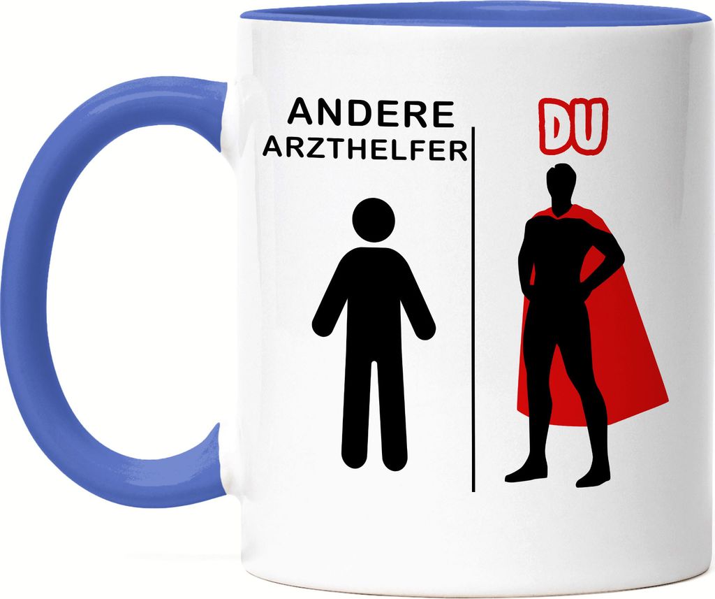 Andere Arzthelfer Du Tasse Blau Superheld Mein Held Dankeschön Geschenkidee Lustig Humor
