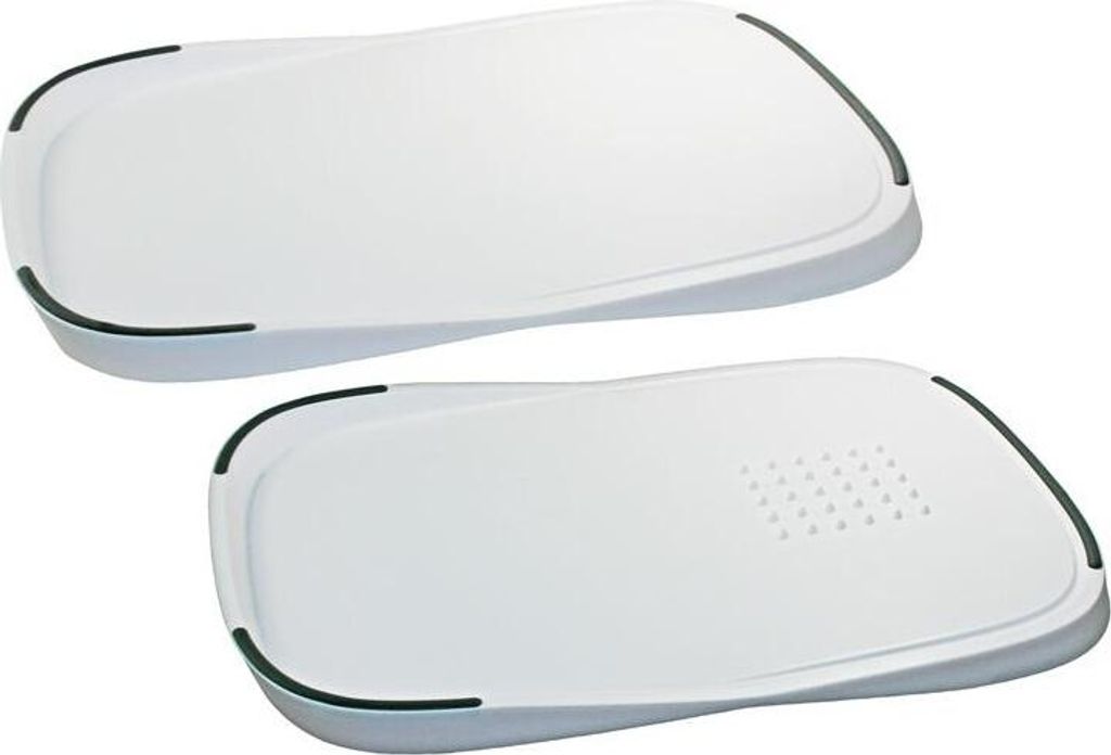 beidseitiges Schneidebrett weiß hochgezogene Kanten Camping