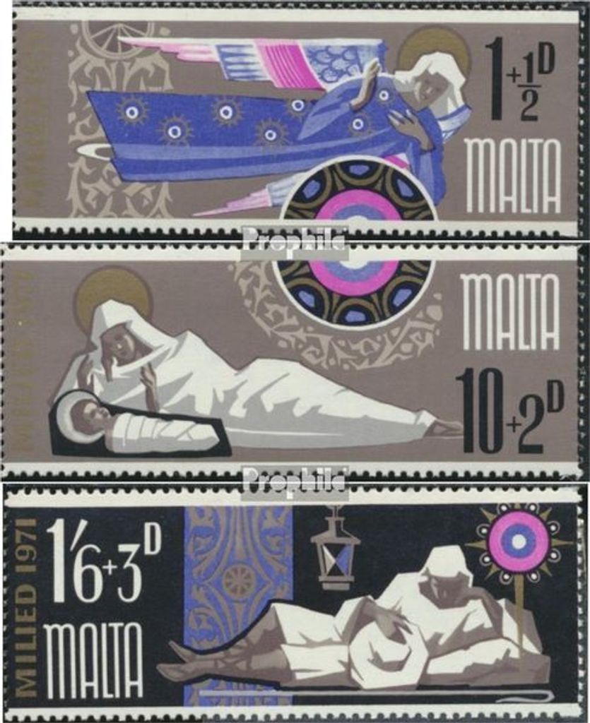 Briefmarken Malta 1971 Mi 433C-435C (kompl.Ausg.) postfrisch Weihnachten