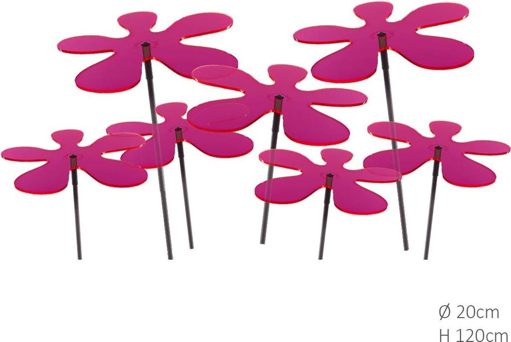Dekorativer Sonnenfänger Rot-Rosa, 20 cm Durchmesser, 120 cm Höhe