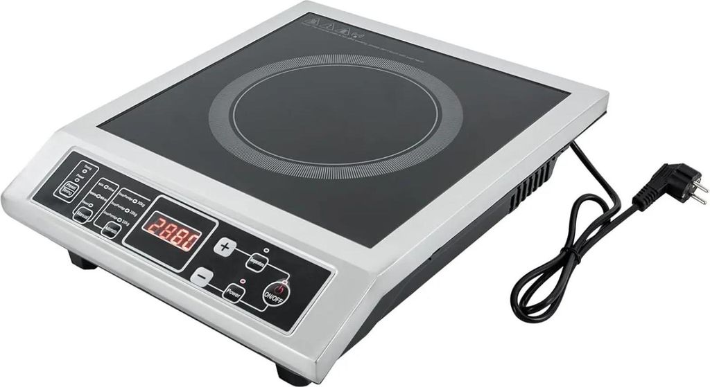 Induktionskochplatte - Tragbare Einzelkochplatte - 3500 W - 8 Leistungsstufen - Timer & Startvorwahl - 50 kg Traglast