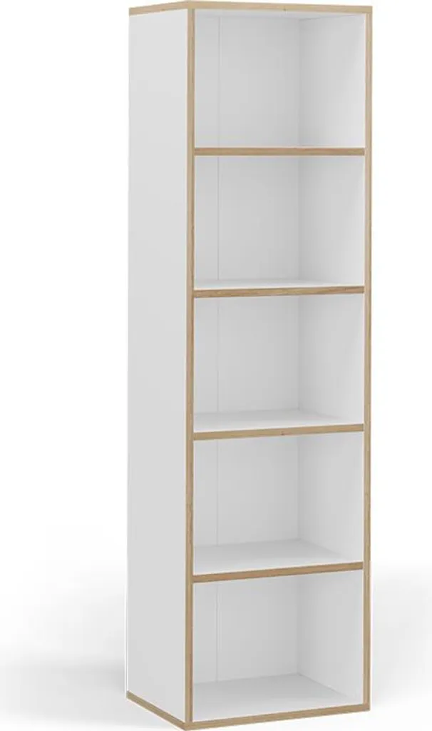 Bibliothèque gain de place Vicco Tetrix blanche pour petits espaces 140cm