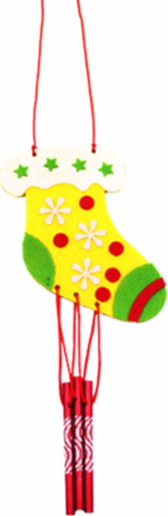 Windspiel mit Weihnachtsmotiv, DIY-Windspiel, Weihnachten, Schneemann, Hirsch, Weihnachtsmann, Windspiel, Ornament, Vlies-Windglocke A