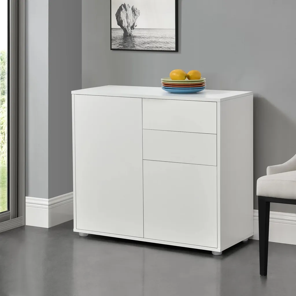 Commode Push and Open Wilford Blanc Mat - Petit Meuble de Chambre
