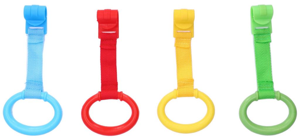 4 Stück Baby-Klimmzugringe aus Kunststoff, ergonomisches Produktbild 