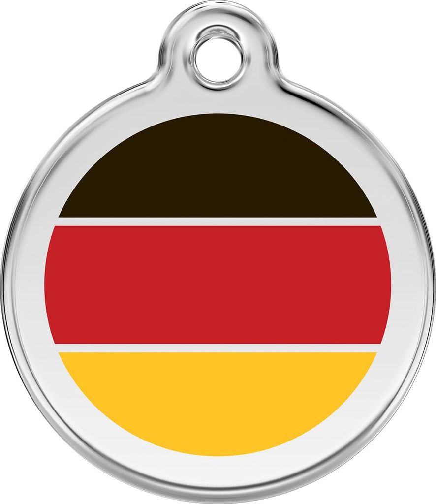 RedDingo Hundemarke mit individueller Gravur Deutschland Flagge, Größe: L
