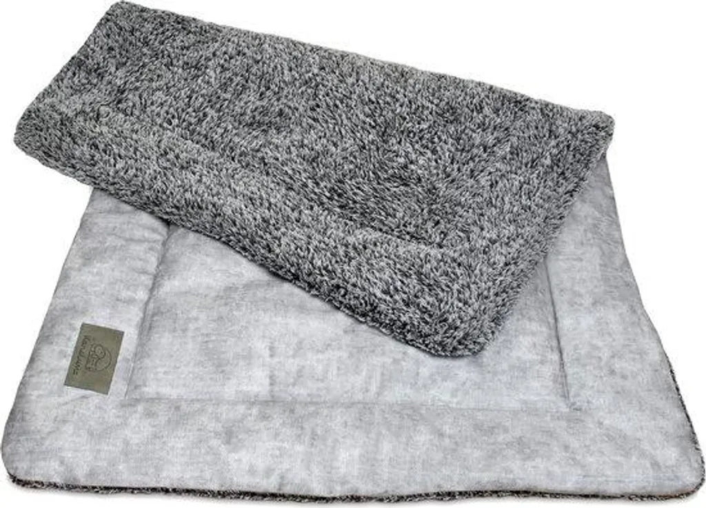Tapis pour chien lavable gris 80x55 cm aspect laine douillet Confort