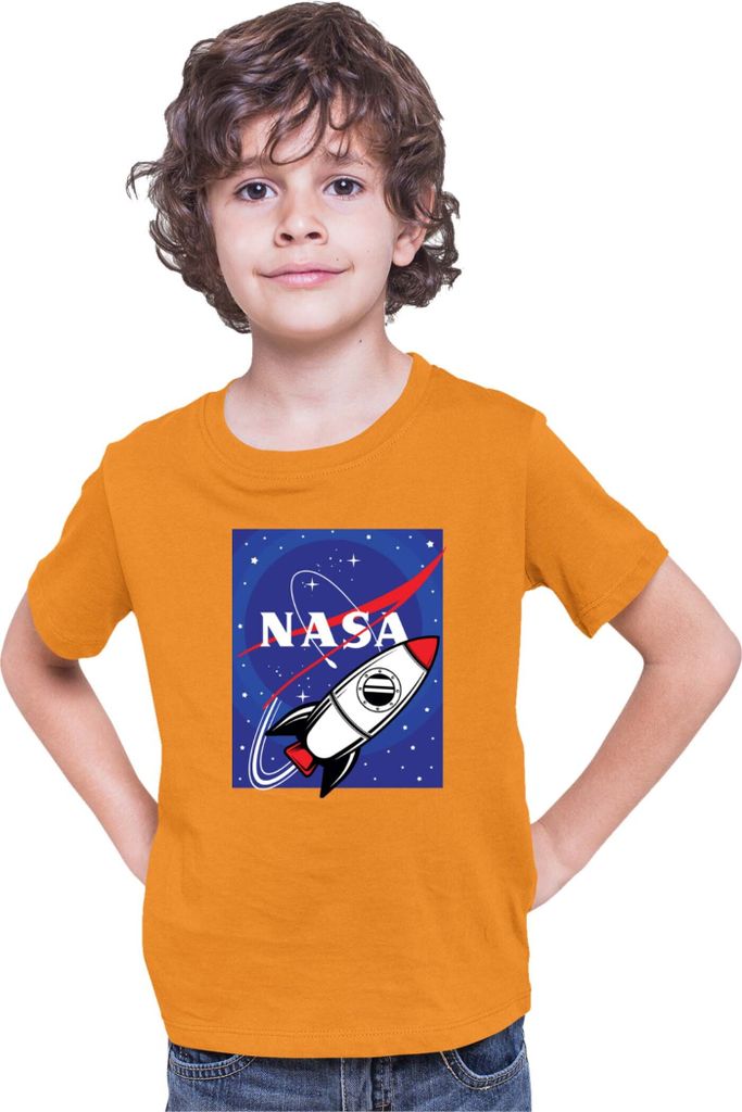 Kinder T-Shirt Nasa Space Theme Nasa 009, 5-6 Jahr - 116 / Orange