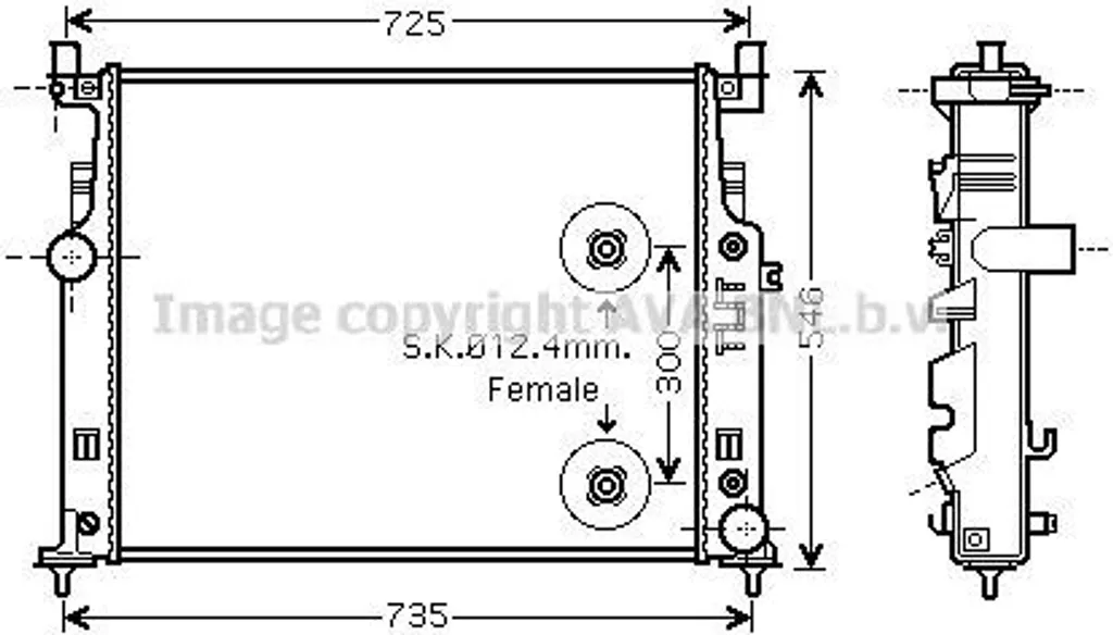 Radiateur PRASCO MS2458 en Aluminium pour Mercedes Classe M W164 Diesel