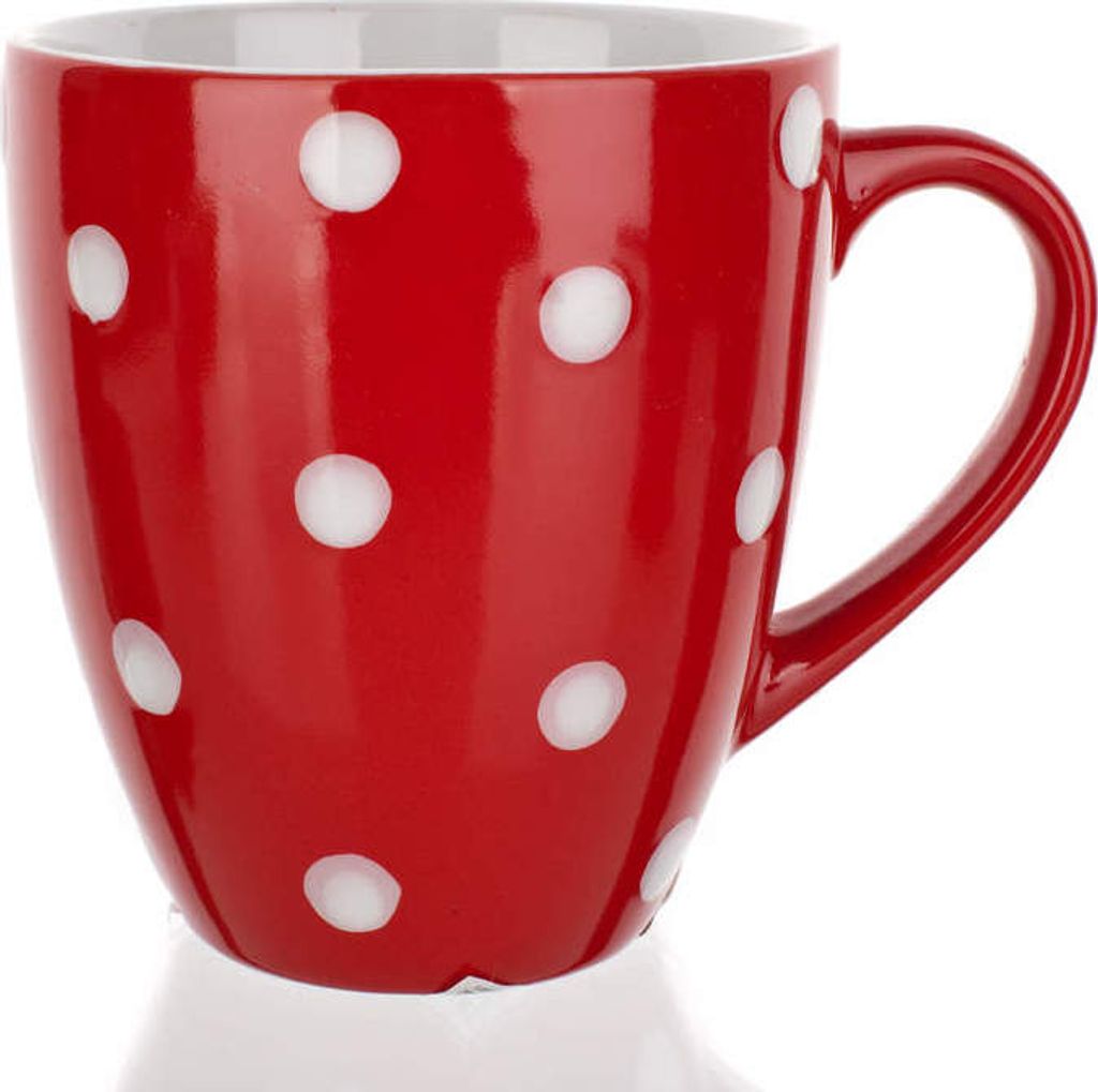 BANKETT Becher Keramik Becher 400 ml, red mit Punkten Produktbild 