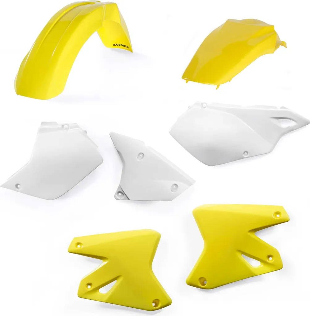 Kit carrosserie ACERBIS 7 pièces résistant jaune blanc modèle 2003