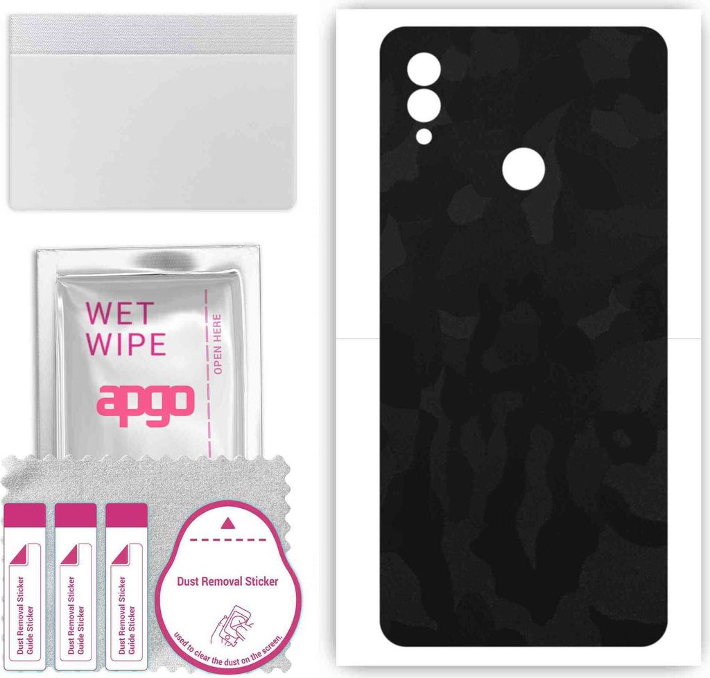 apgo Rückseite Schutzfolie, Skin, kompatibel mit Honor Note 10, Hinten Displayschutzfolie aus Vinylfolie, kratzfest, einfache Montage - Schwarzes ...