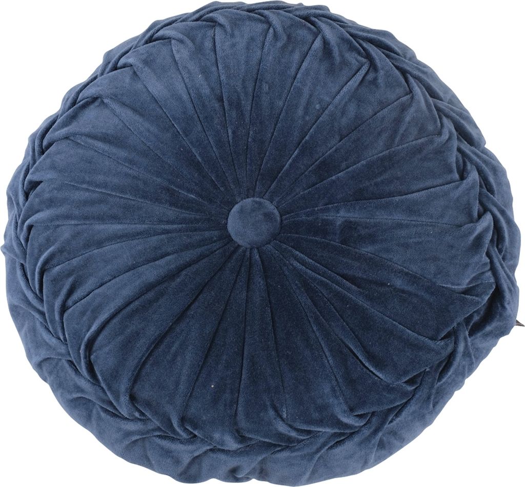 Kissen - Dunkelblau - Ø 40 cm - Samtoptik