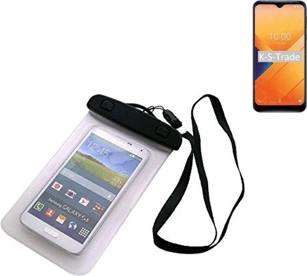 K-S-Trade Schutz Hülle Handy Hülle Kompatibel mit Wiko Y81 Beach Bag wasserdicht 16cm x 10cm Schutzhülle Staub Sand Flachwasser Beachbag Case