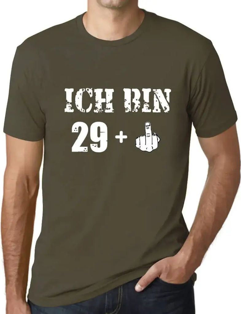 Herren Grafik T-Shirt Ich Bin 29 Plus Mittelfinger Geschenk 29. Geburtstag Jahrestag 29 Jahre Jubiläum 29 Jährige Mann Jahrgang 1995 Kurzarm Lustige