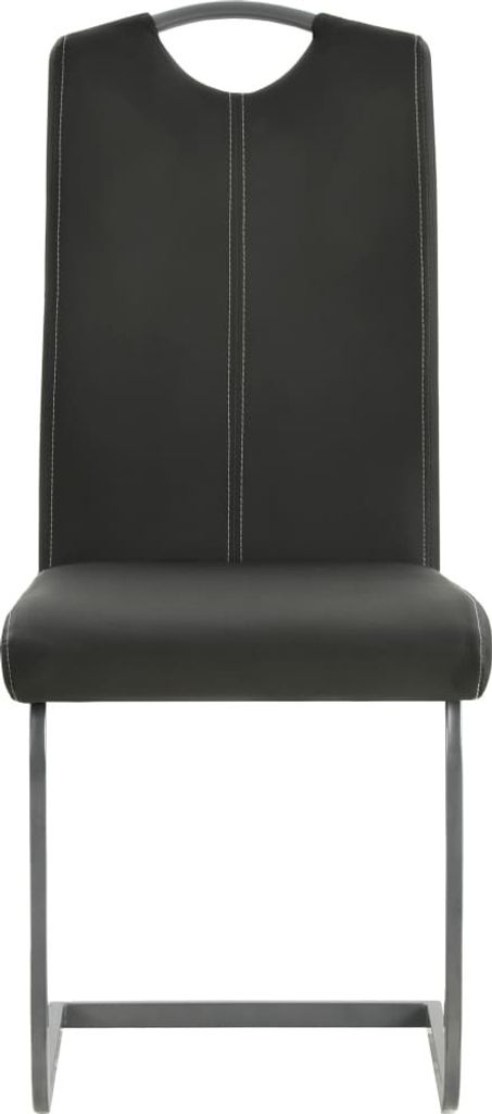 Cloris DesignMöbel Esszimmerstühle - Grau Freischwinger 4er-set Grau Kunstleder Schlichtes1518301