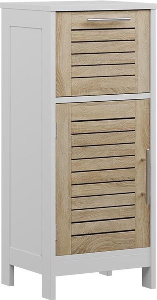 Midischrank Vicco Looma Weiß/Eiche 35 x 80 cm mit 1 Schublade, Model 57484