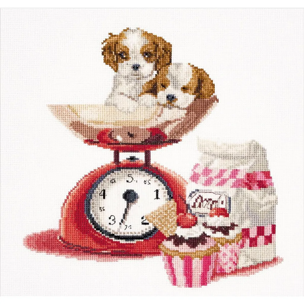 Thea Gouverneur Kit Broderie Point de Croix Aida Chiot qui Cuit 31x30cm