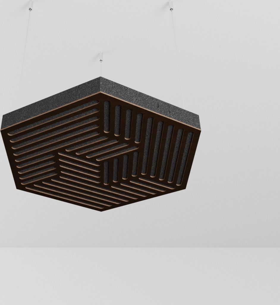 2-Stück Akustik Deckenpaneele «HEXAGON-C» mit Montageset | Absorption - Diffusion - Reflexion - Schalldämmung - Isolierung | Acoustic Cloud Pan...