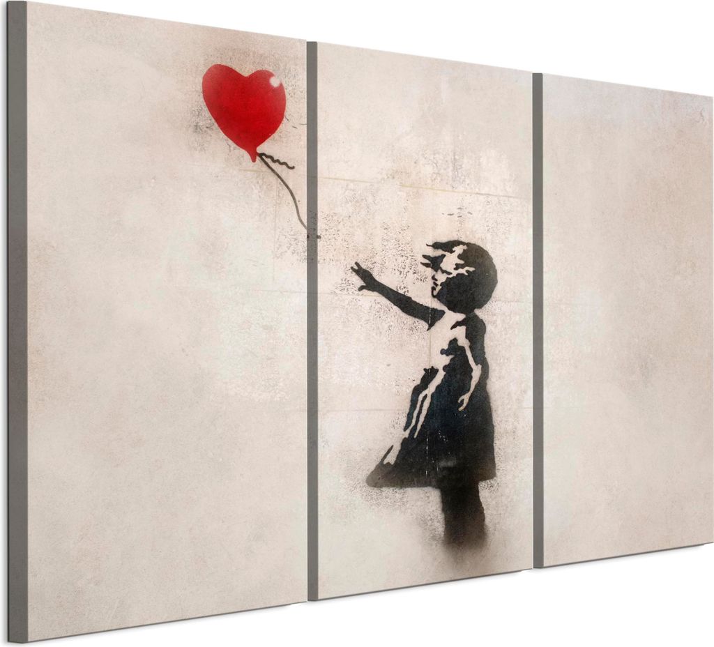 LUMASOUL Leinwand Bilder, Leinwandbild Natur Motiv, Wandbilder Holzrahmen und Webstuhl Wohnzimmer und Schlafzimmer, Bilder 120x80 cm Banksy
