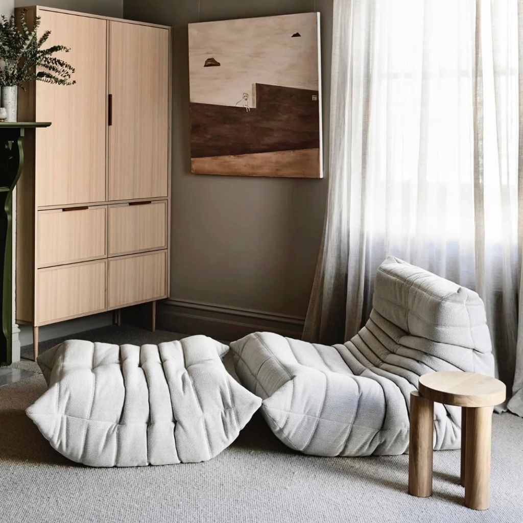 Relax Einzel Sofa Chillsessel mit Hocker Grey Produktbild 2