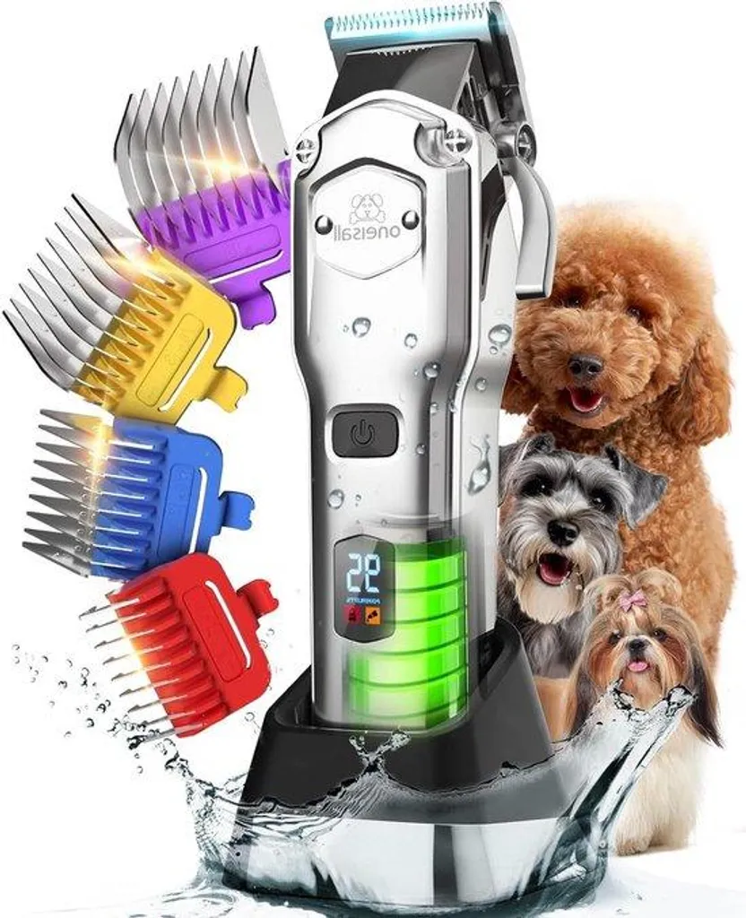 Tondeuse sans fil pour chiens de modèle Pro-Gliss avec peignes en métal