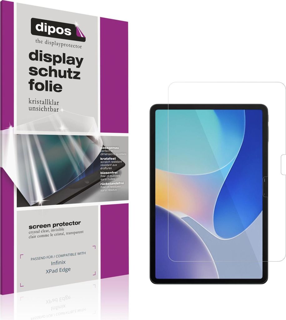 2x Schutzfolie für Infinix XPad Edge klar Displayschutzfolie Folie Display Schutz dipos