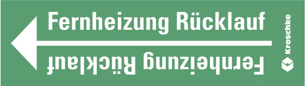 Dreifke Rohrleitungsband Fernheizung Rücklauf, praxisbewährt, ab Ø 10mm, grün/weiß, 33m/Rolle