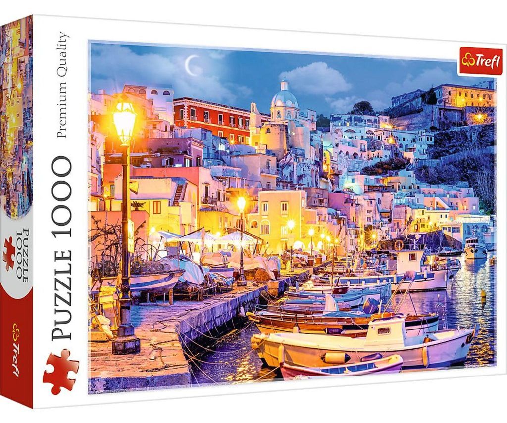 PUZZLE TREFL 1000 pezzi - Isola di Procida di notte, Italia Immagine del prodotto 