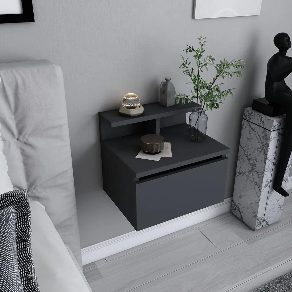Table de chevet pour petit espace Alice Skye Decor - Anthracite