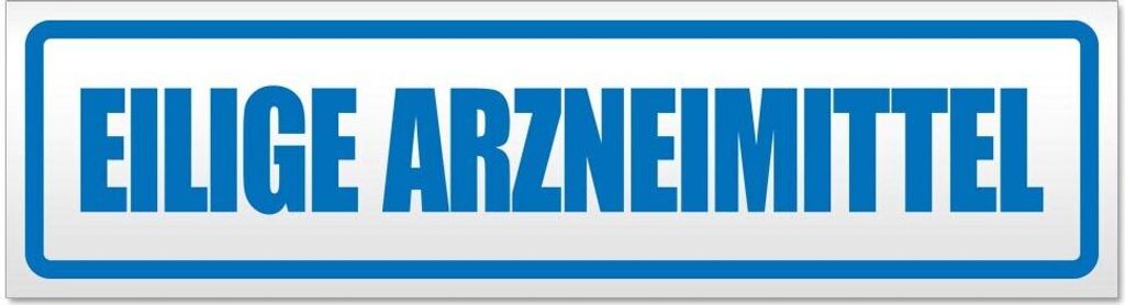 Kiwistar - Autoaufkleber - Blau - 20 x 5,3 cm - Eilige Arzneimittel - Hinweis Aufkleber Sticker für Auto, Kfz, Fahrrad, PKW, LKW