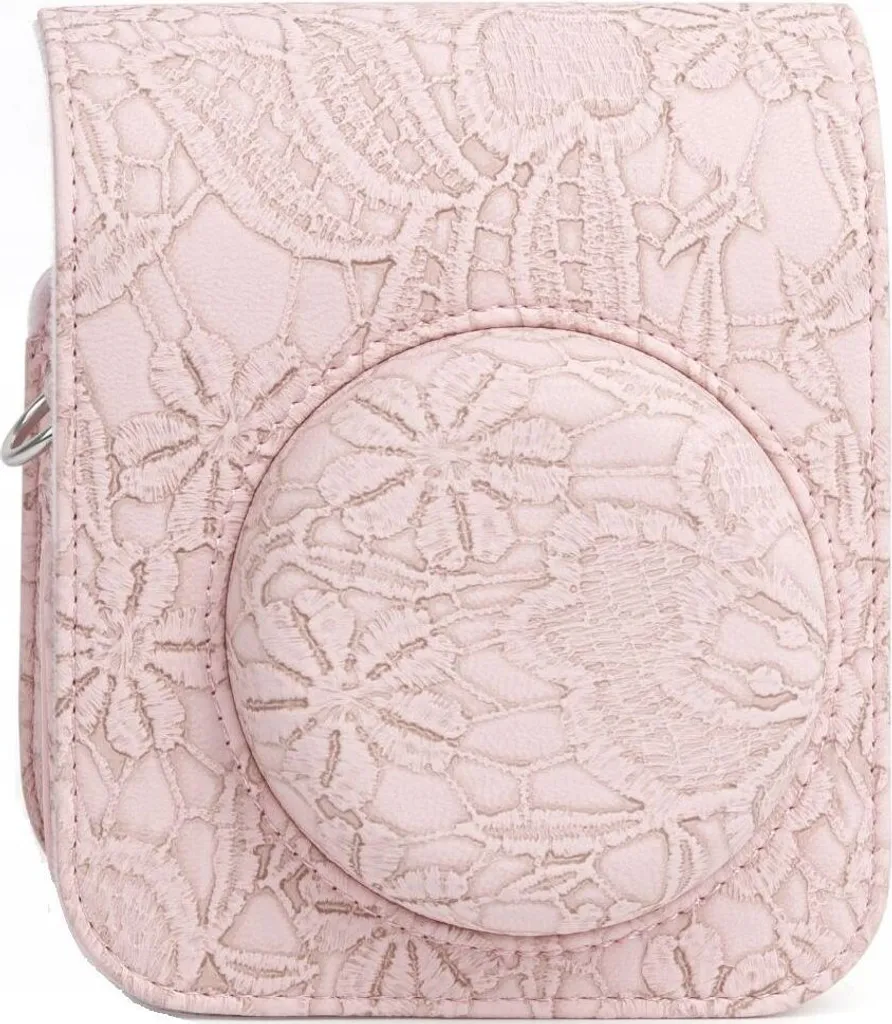 Custodia Protettiva Instax Mini 12 Rosa | Ecopelle Rinforzata e Ricamo