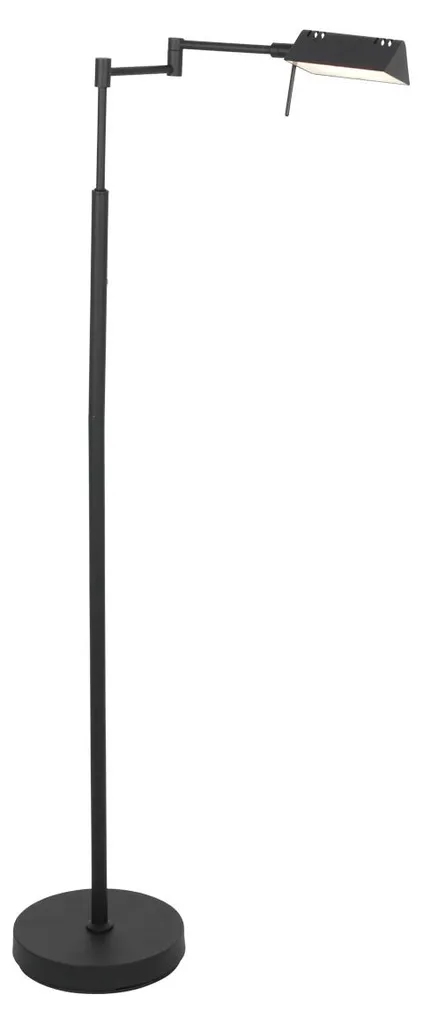 Lampadaire LED noir orientable Mexlite GlowGo 4603ZW en métal brossé